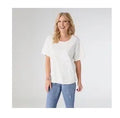 Tops - Relaxed White Tee with Back Patch Detail