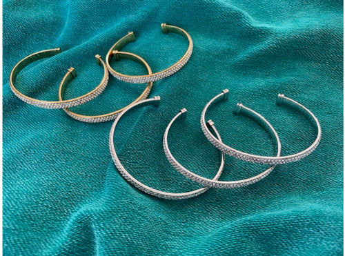 Accessories- Open Bangle, Gold Plated, Rhodium Plated