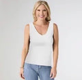 Tops - White Coco + Carmen Reversible Ribbed Tank