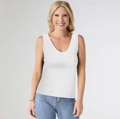Tops - White Coco + Carmen Reversible Ribbed Tank