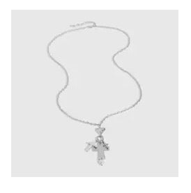 Accessories - Silver Chain Link Faith Pendant Necklace