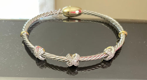 Accessories- Luxury Two Tone Cross Bracelet