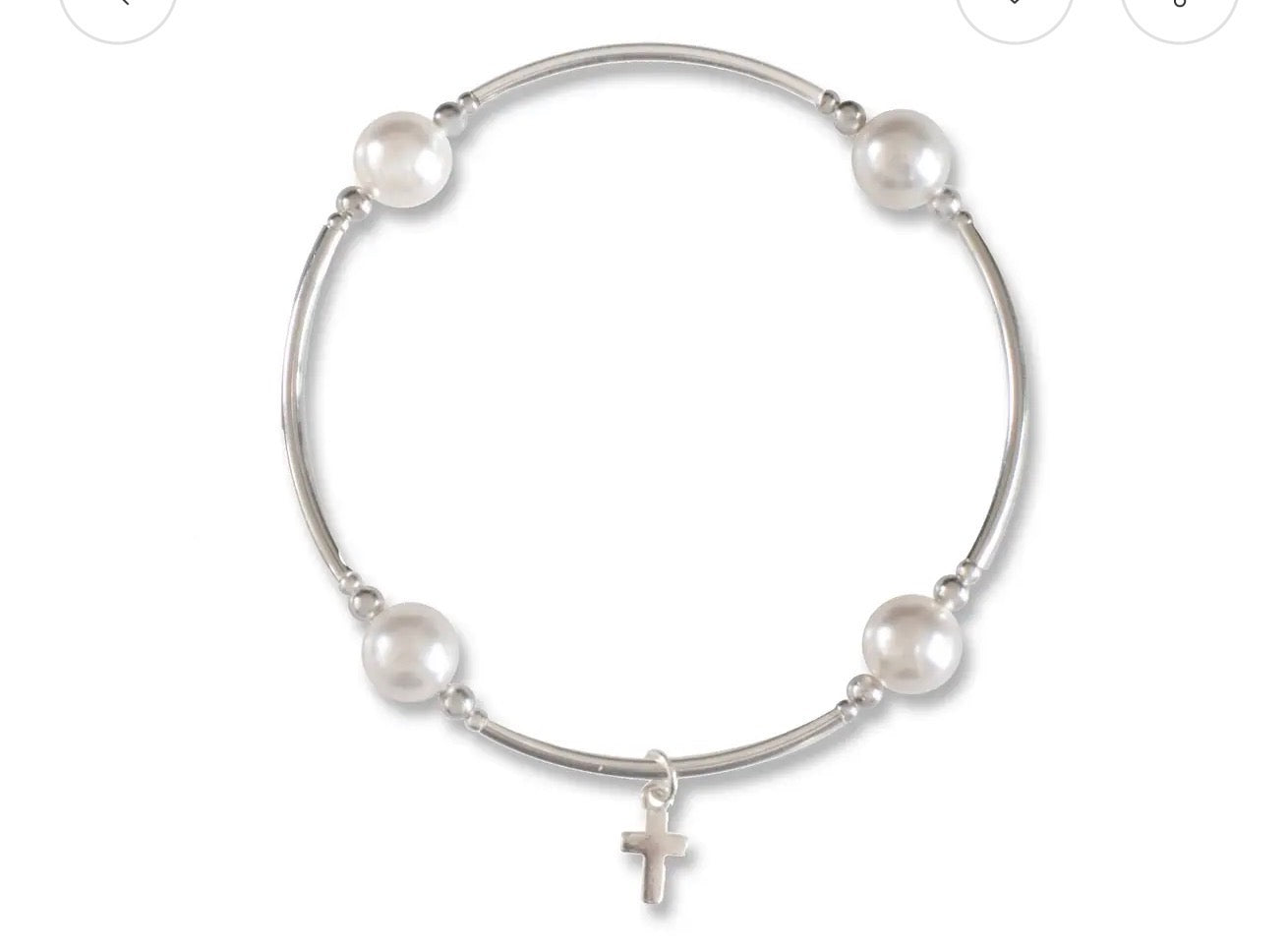 Accessories - Blessing Bracelet  W/Pearls & Silver Cross
