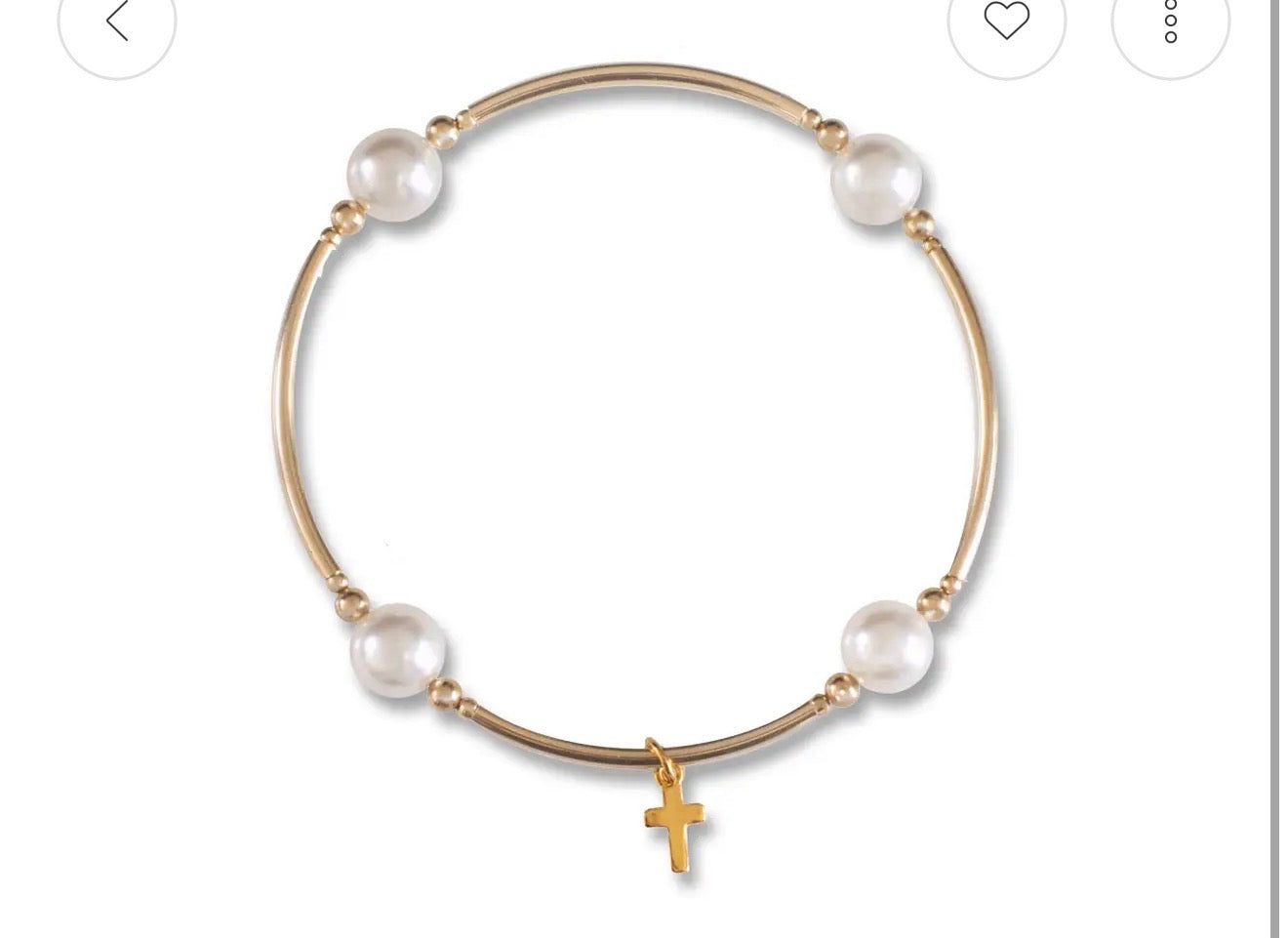Accessories - Blessing Bracelet W/Pearls & Gold Cross
