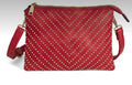 Accessories - Red Edgy Crossbody With Metal Studs