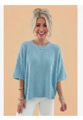 Tops - Contemporary Pullover Aqua Top