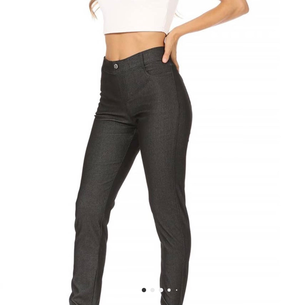 Bottoms- Full Length Black Denim Jeggings
