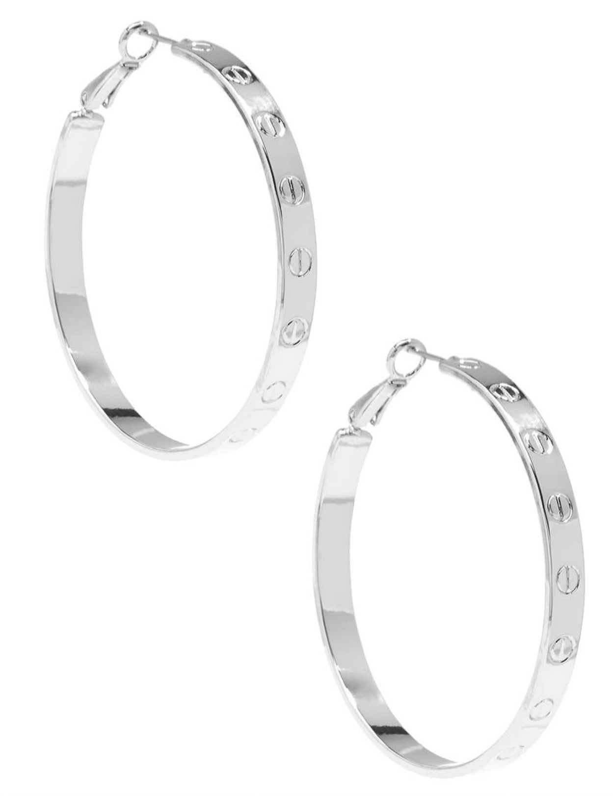 Accessories-Gold Bolted Hoop Earrings